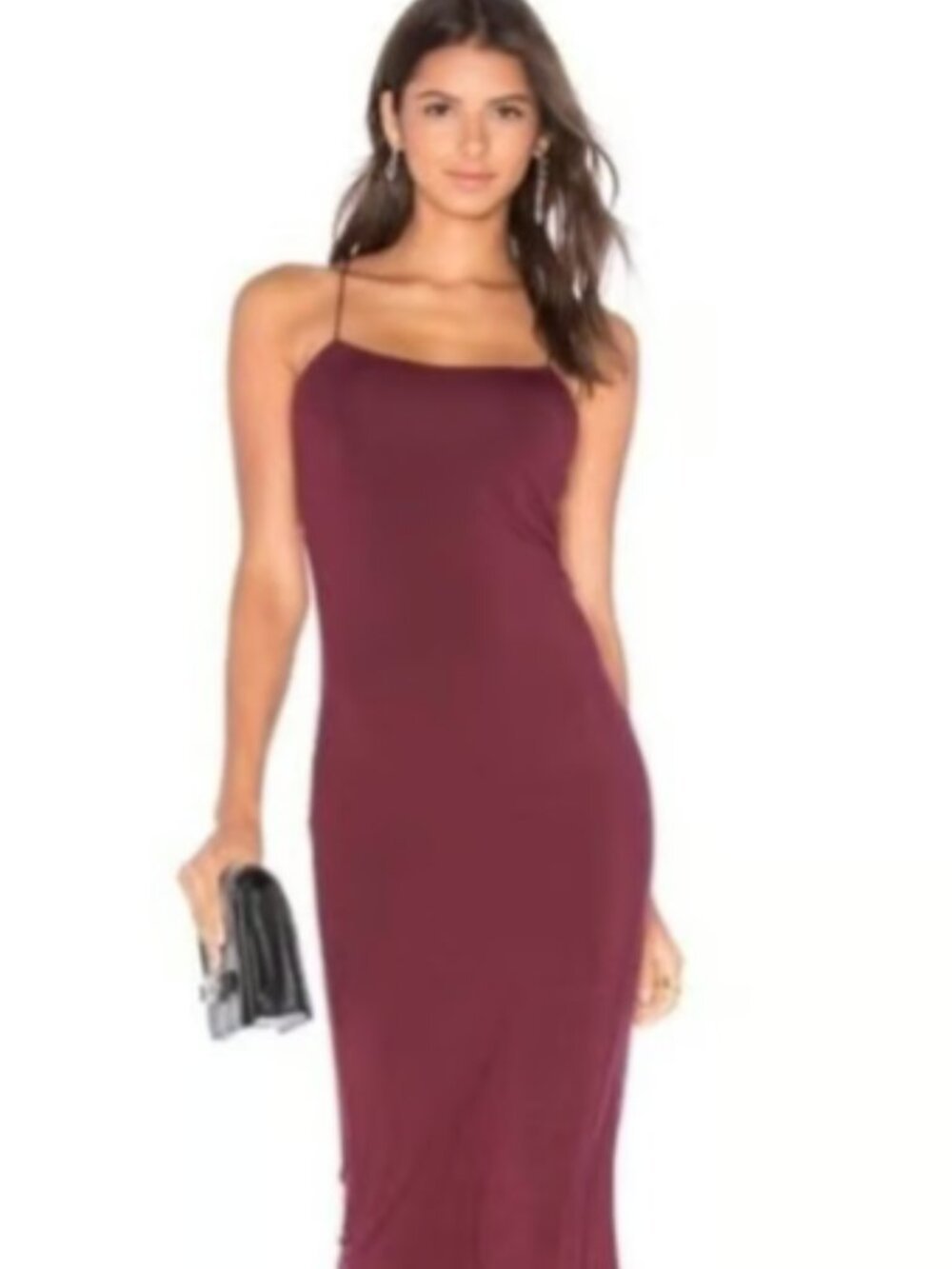 Revolve T By Alexander Wang Maroon Red Spaghetti Strappy Cami dress